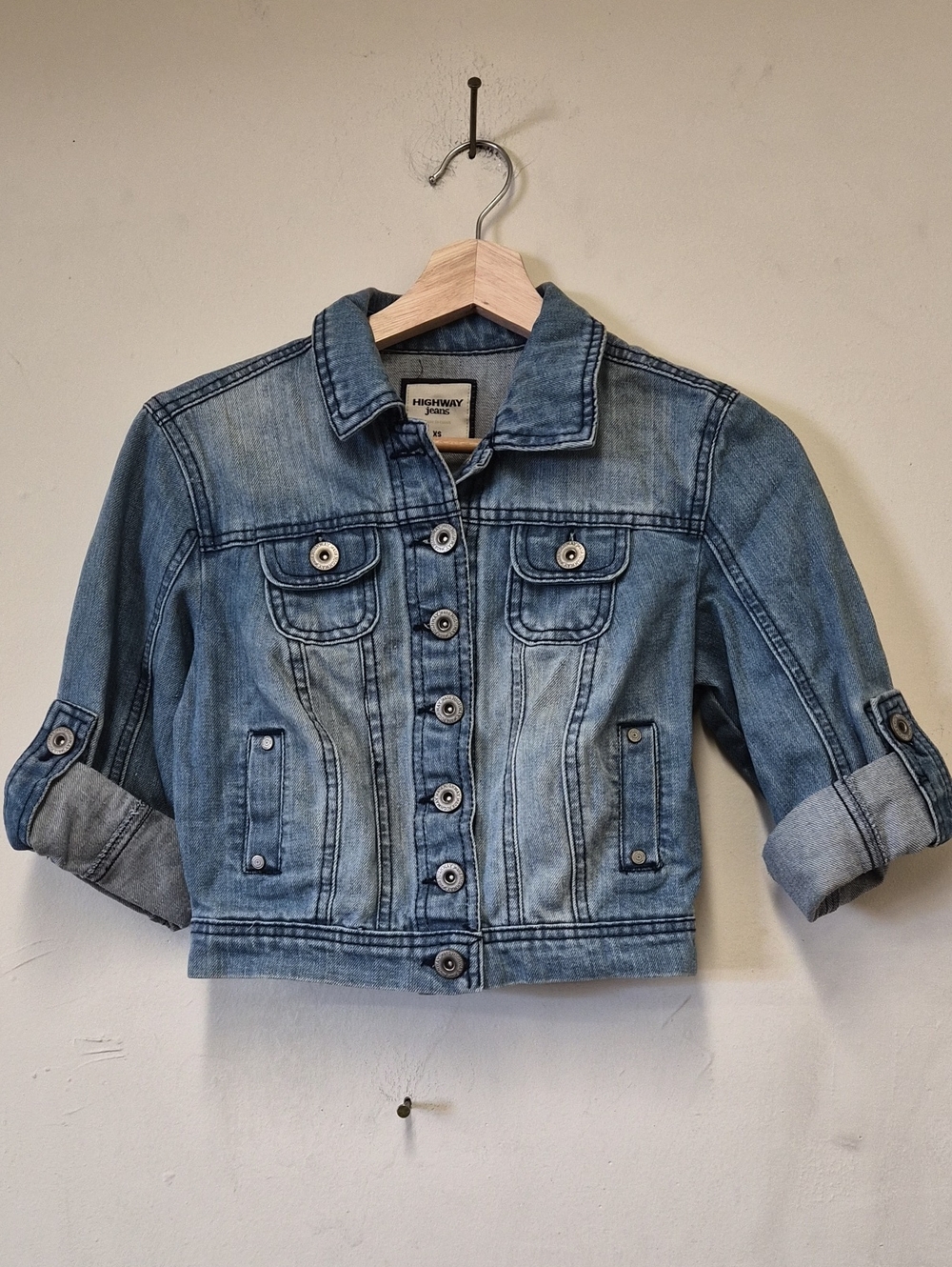 Highway Jeans Light Wash Denim Crop Jacket Size XS